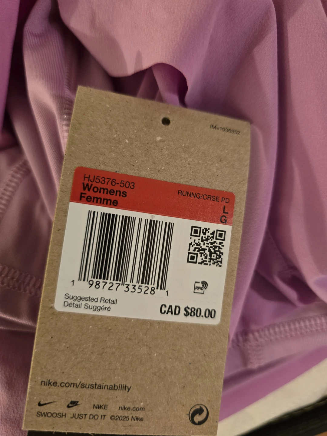 Nike Women's Running Shorts - L - Lavender (new)