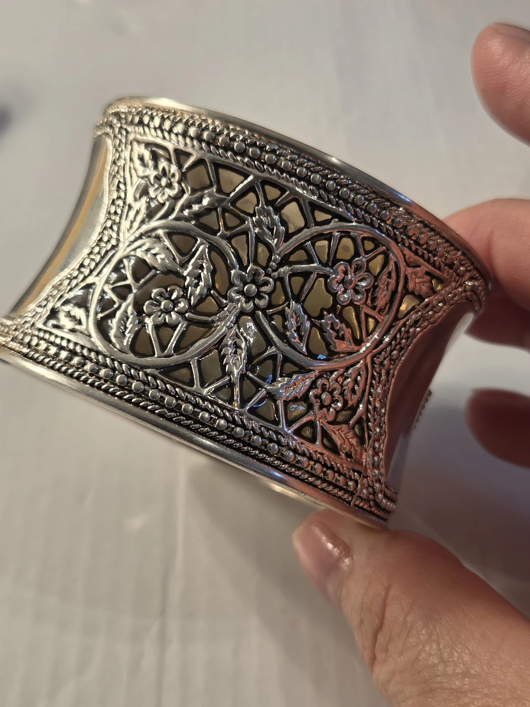 Wide Filigree Cuff Bracelet - photo 2