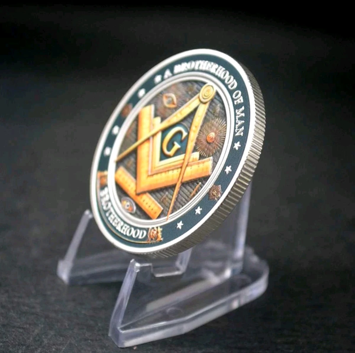 Masonic Freemason Brotherhood Hope Faith Charity Challenge Coin - photo 3