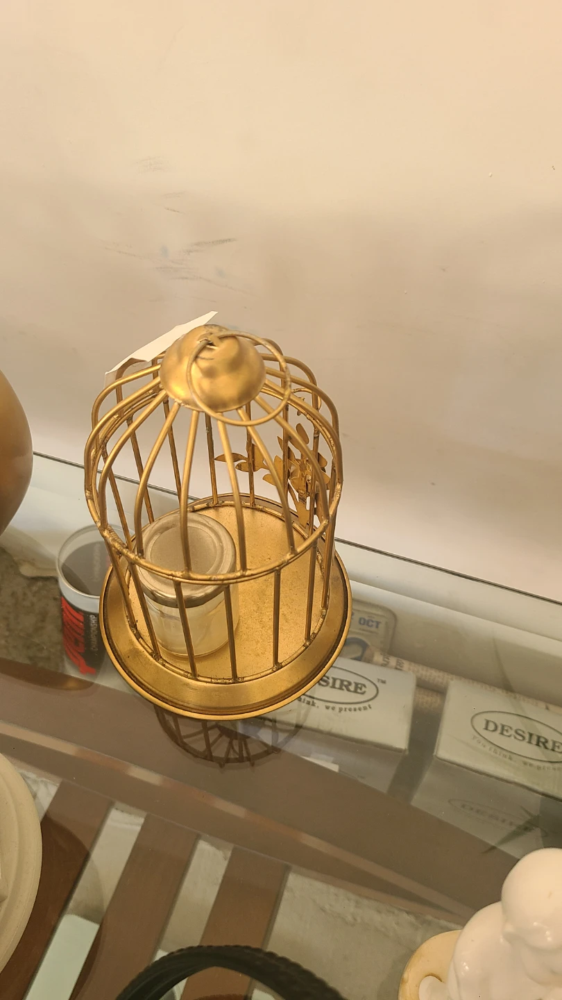 Decorative Gold Metal Birdcage Tealight Holder