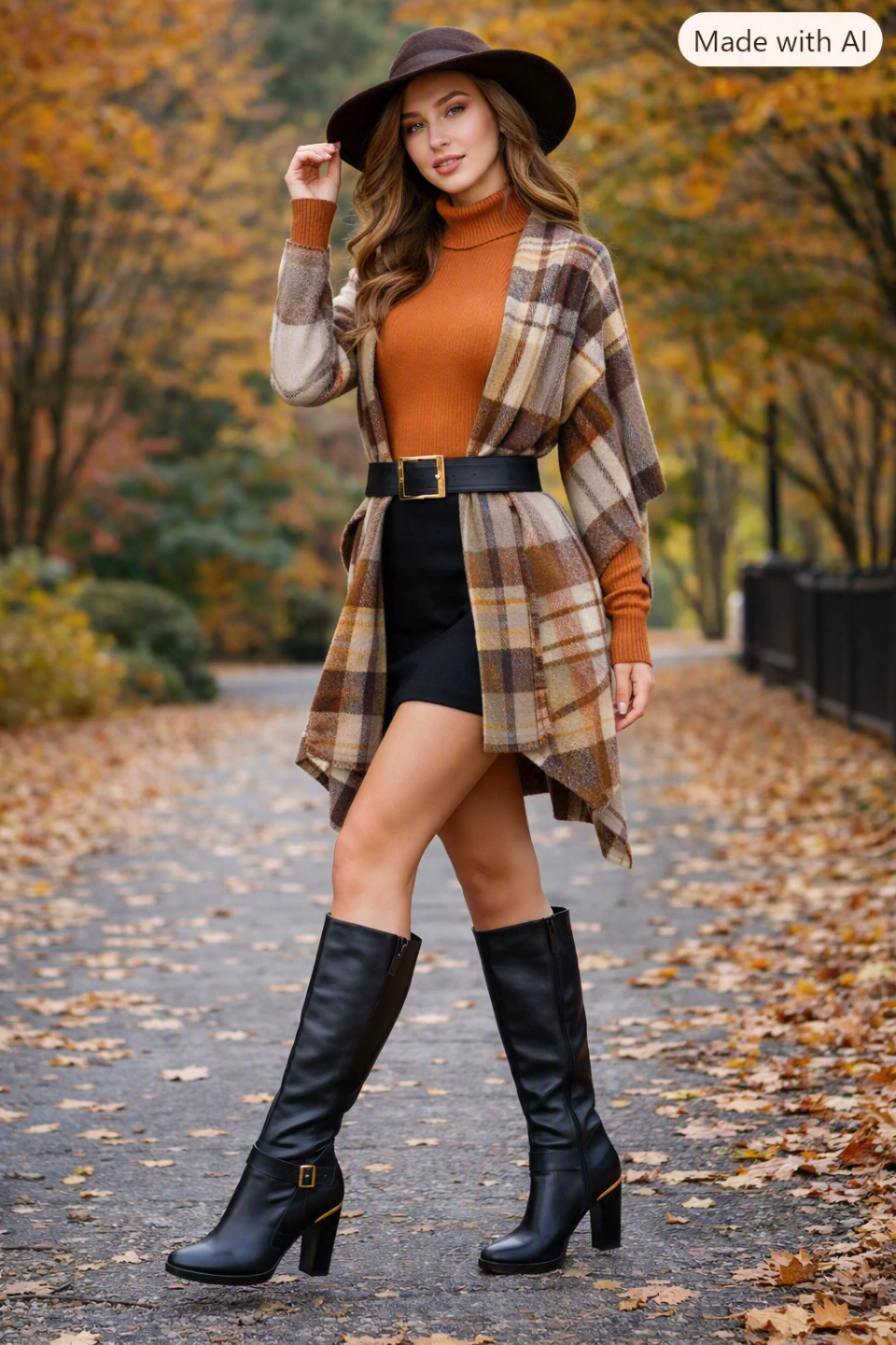 Black Heeled Boots with Buckle Accent - photo 3