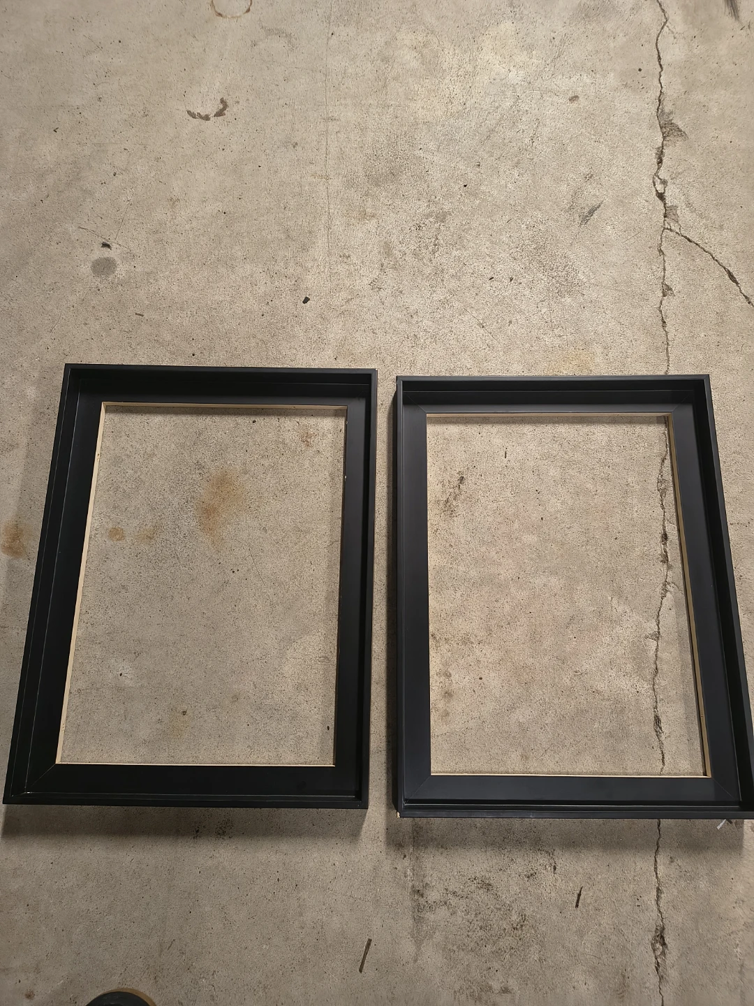 Set of two black wooden frames