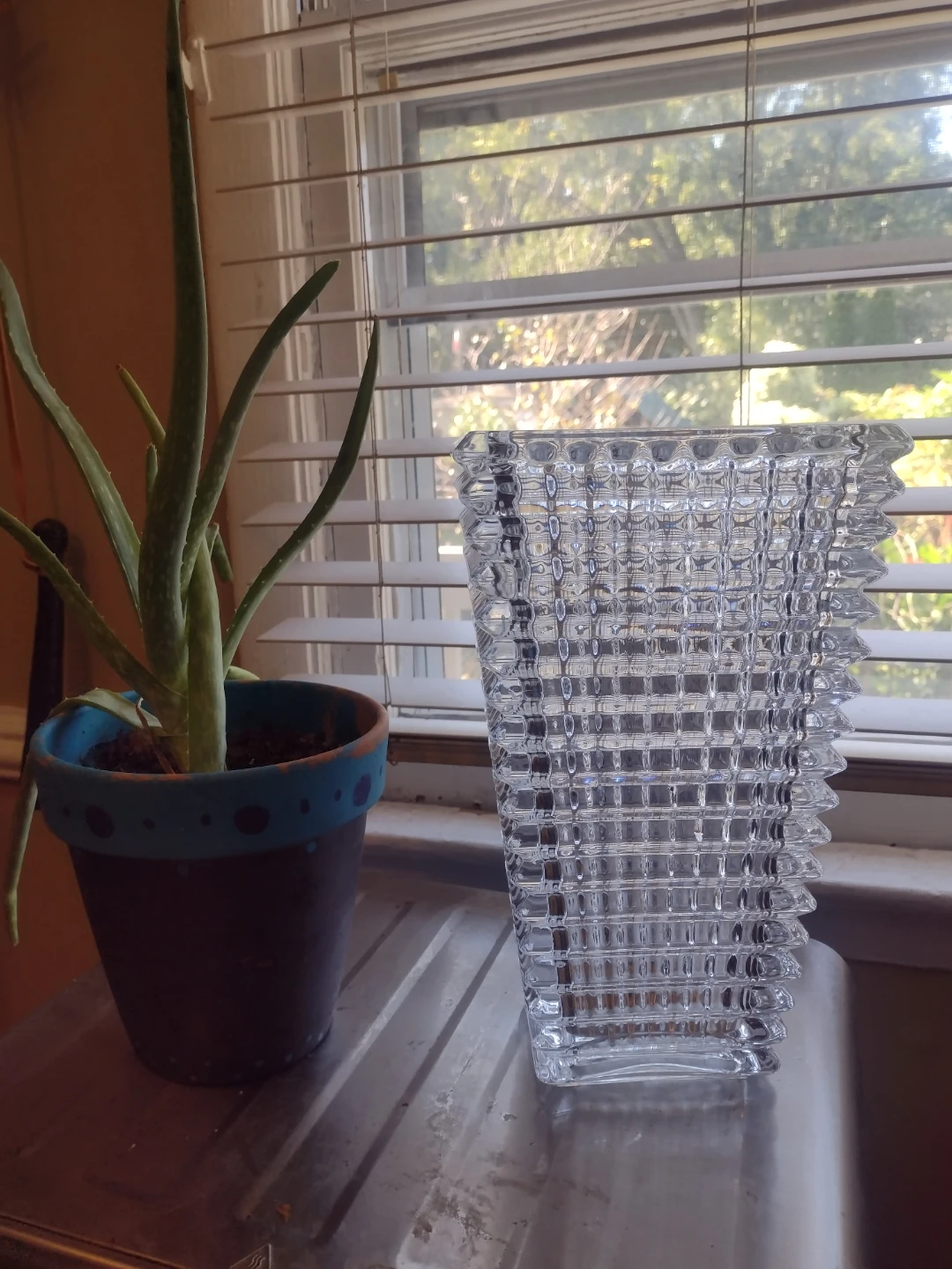 Baccarat Eye Style Lead Crystal Vase 11inch