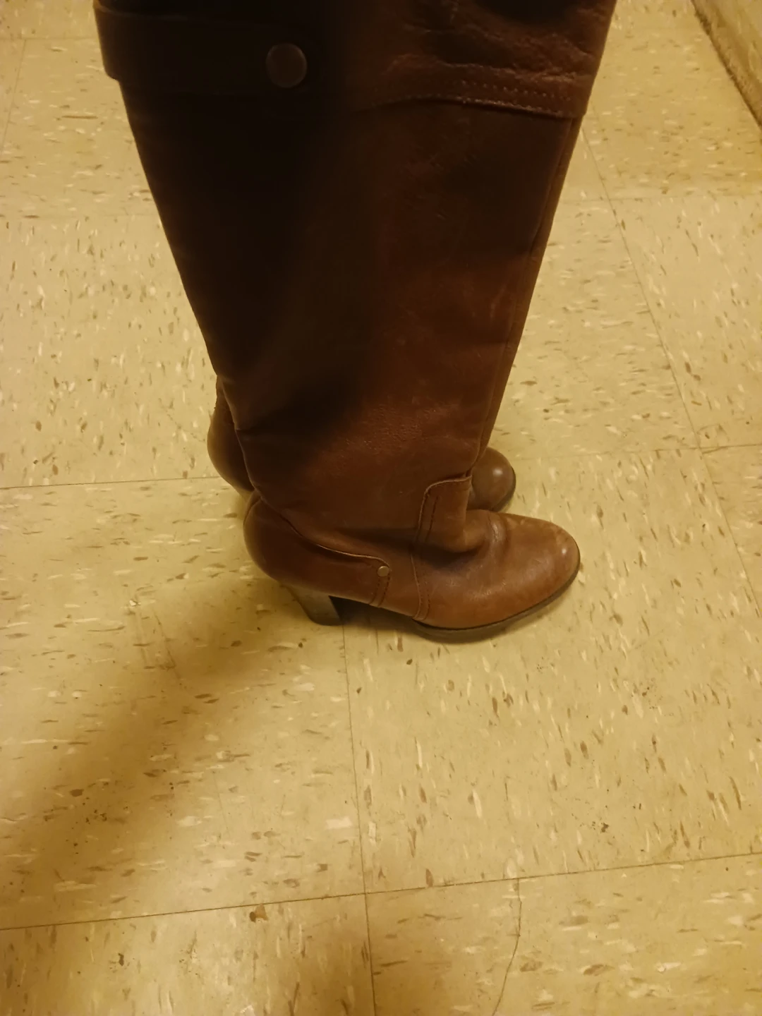 🏈 Brown Leather Knee-High Boots - photo 2