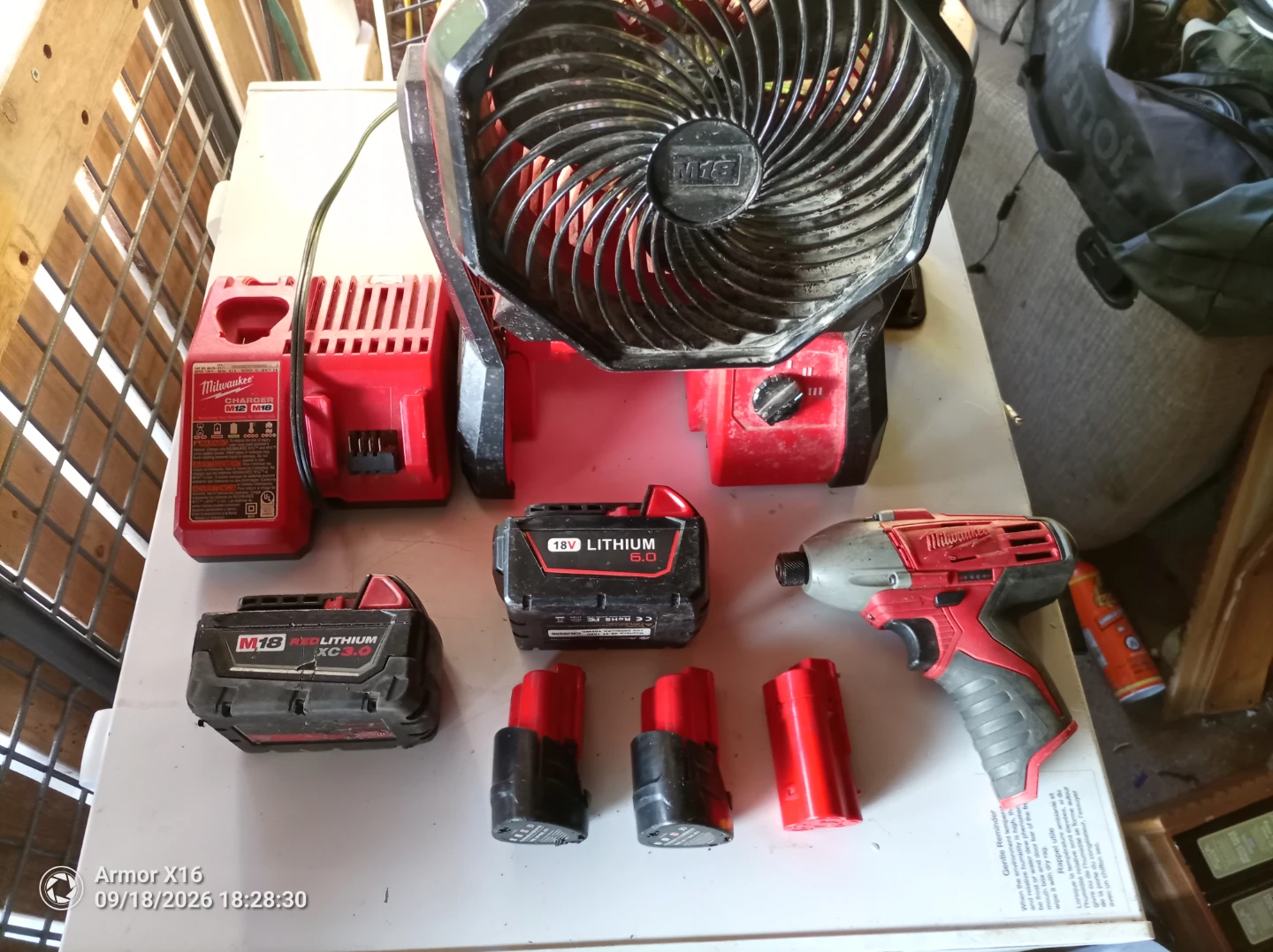 Milwaukee M18 Tool Set with Fan and Charger