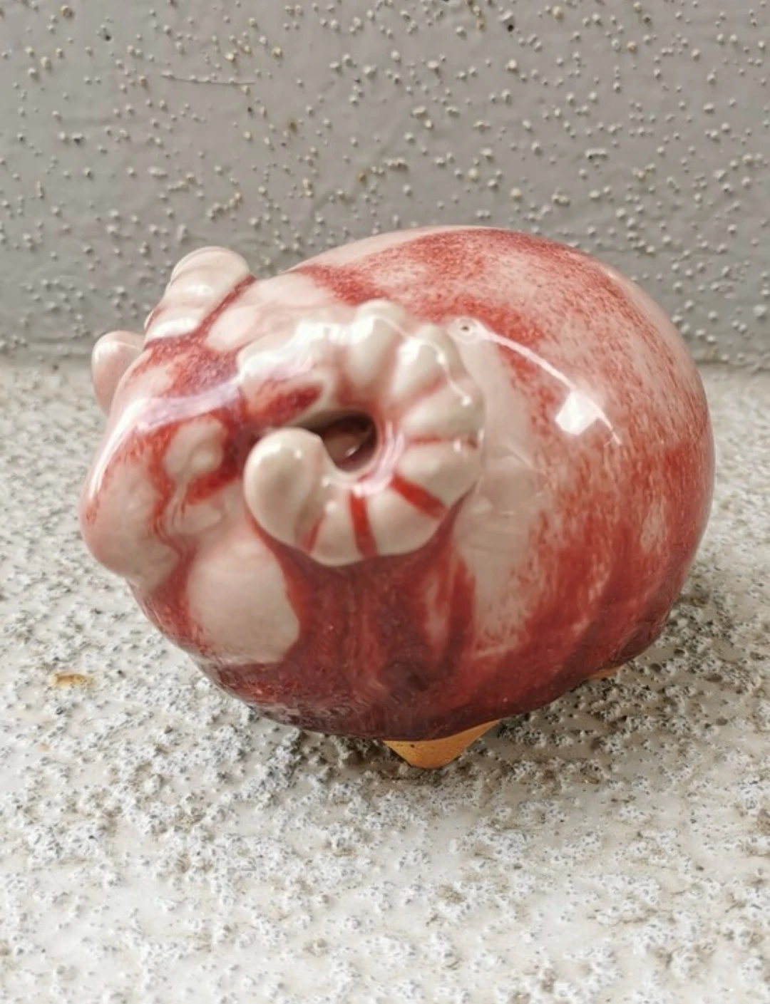 Vintage Mid-Century Glazed Ceramic Ram Figurine