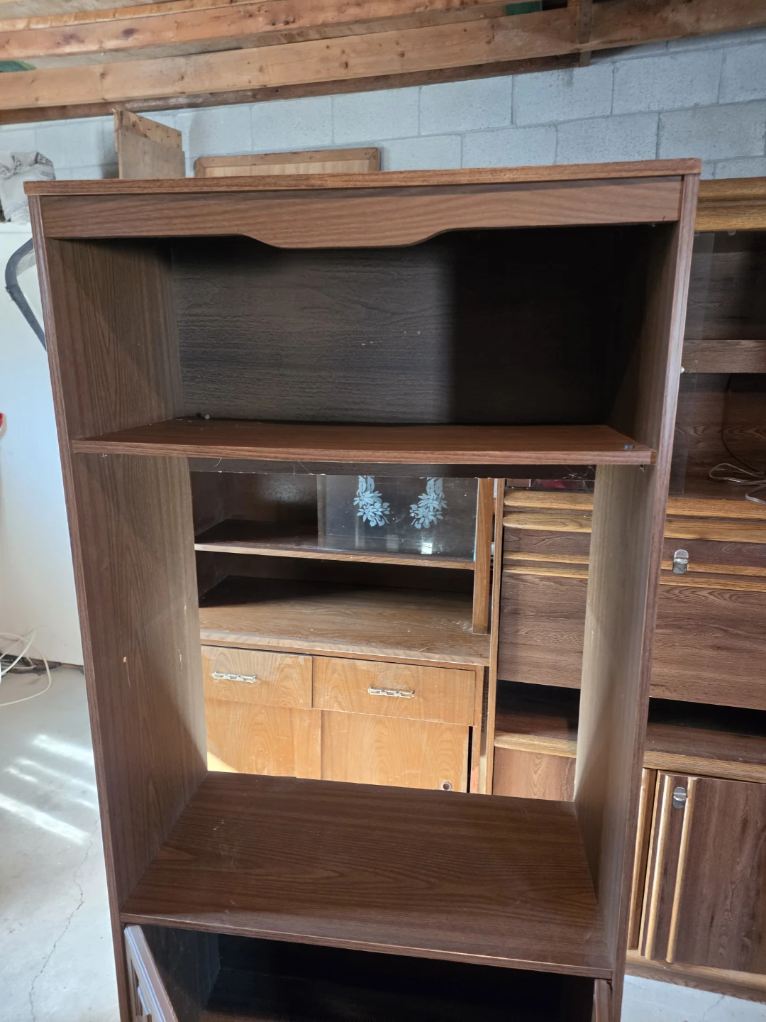 Vintage furniture set: tall hutch and two side tables - photo 2