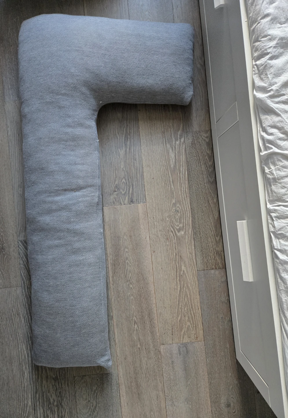 Gray L-Shaped Body Pillow