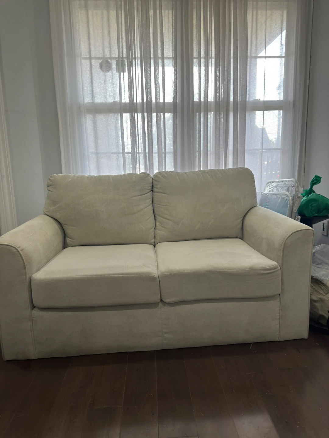 Cream-coloured two-seater sofa - photo 2