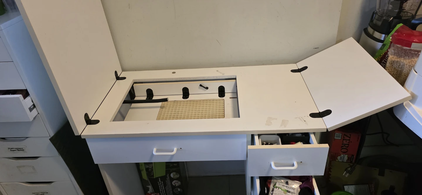 White sewing craft desk with storage - photo 3