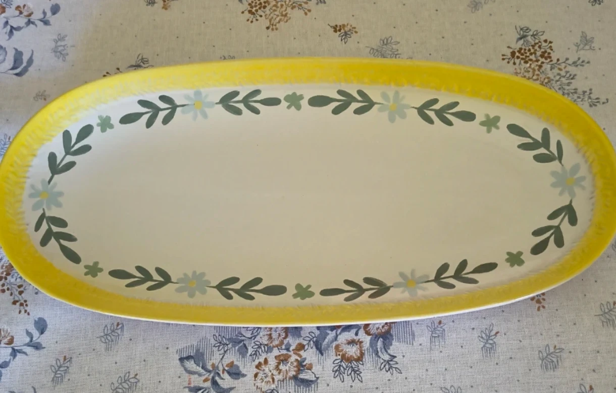 Life at Home floral oval stoneware platter