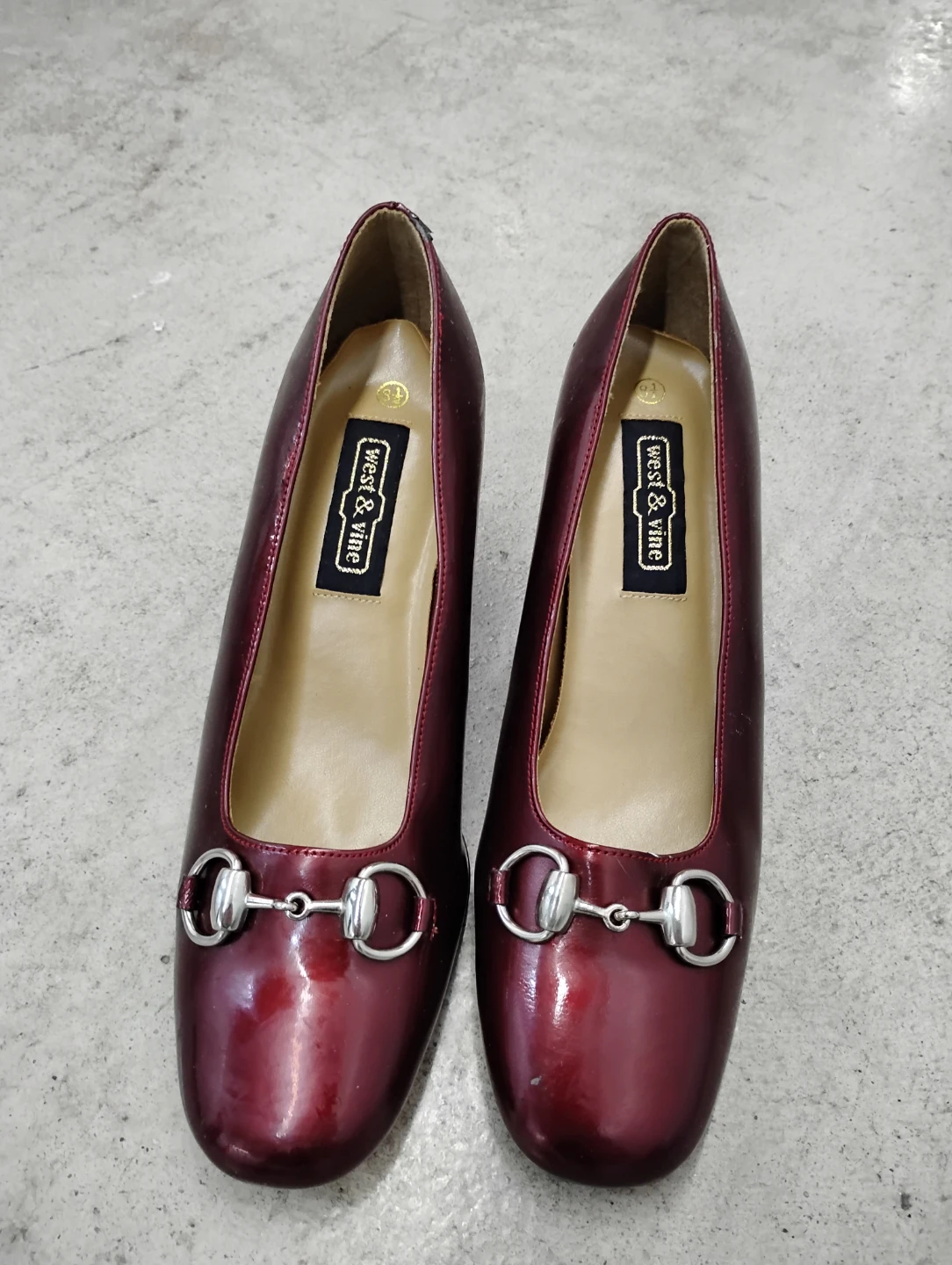 West & Vine Burgundy Block Heel Pumps Size 8.5 - photo 5