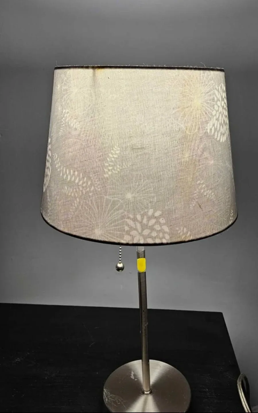 Table lamp with patterned shade