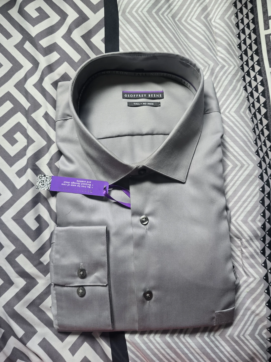 Geoffrey Beene Tall No Iron Dress Shirt, Gun Metal Gray