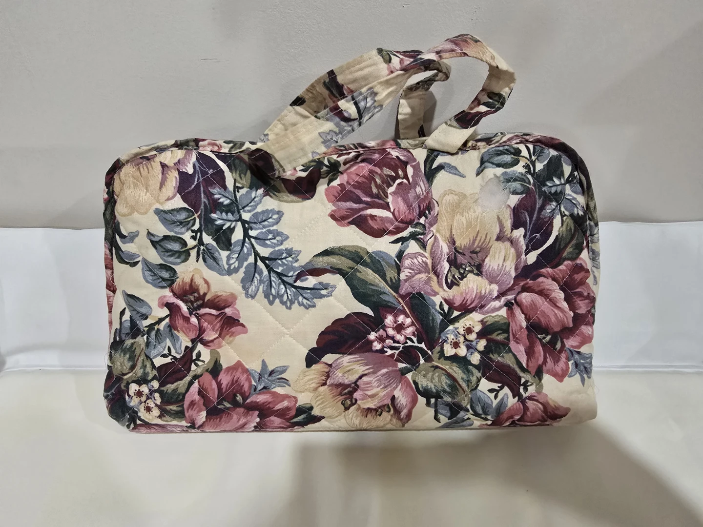 Quilted Floral Cosmetic Bag