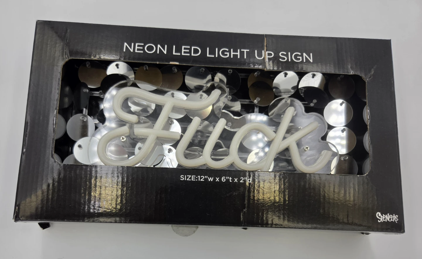 Spencer's Neon LED Light Up Sign