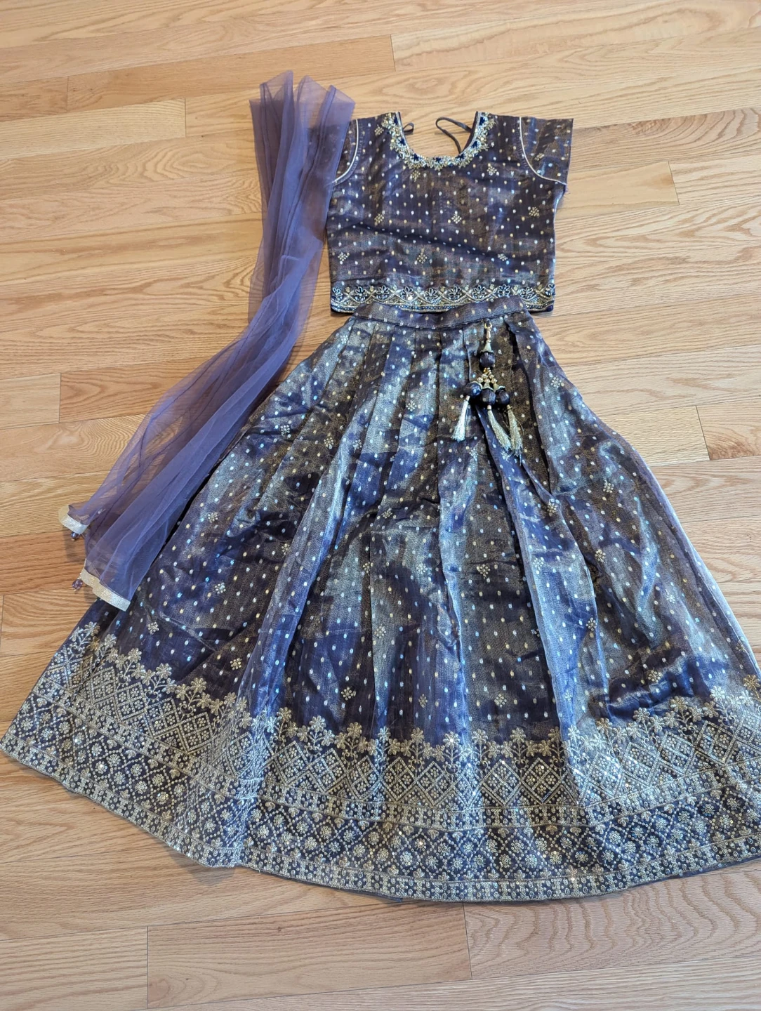 Girls Purple Lehenga Choli Set