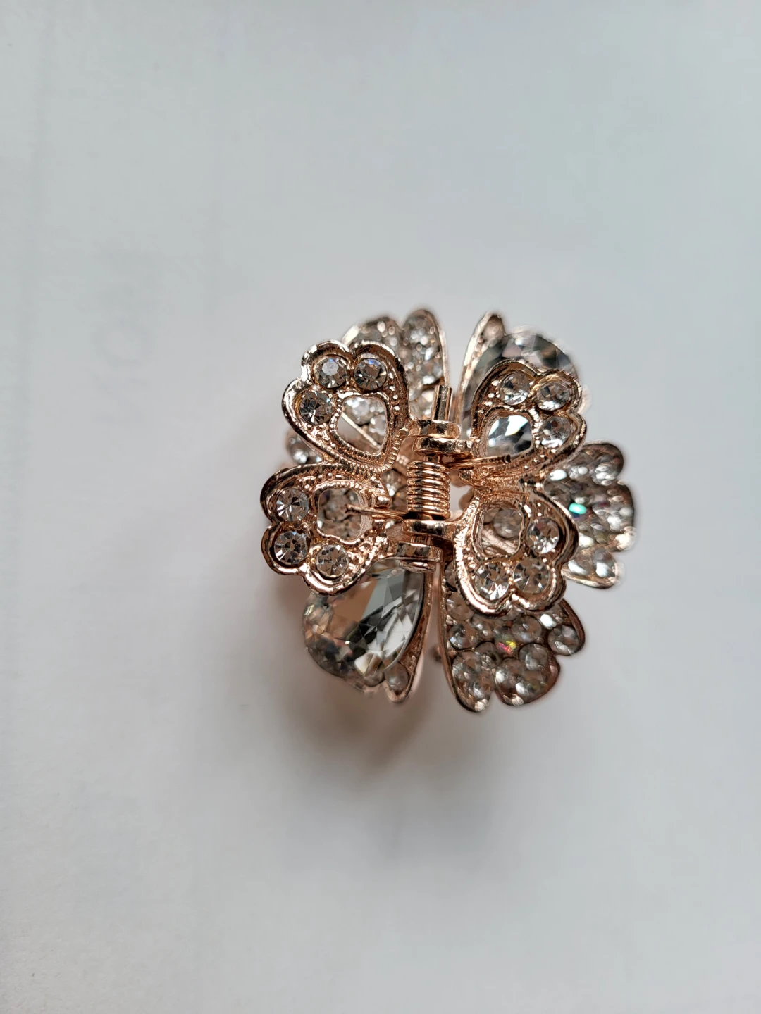 Rose Gold Crystal Flower Hair Claw (Hair or scarf) - photo 3