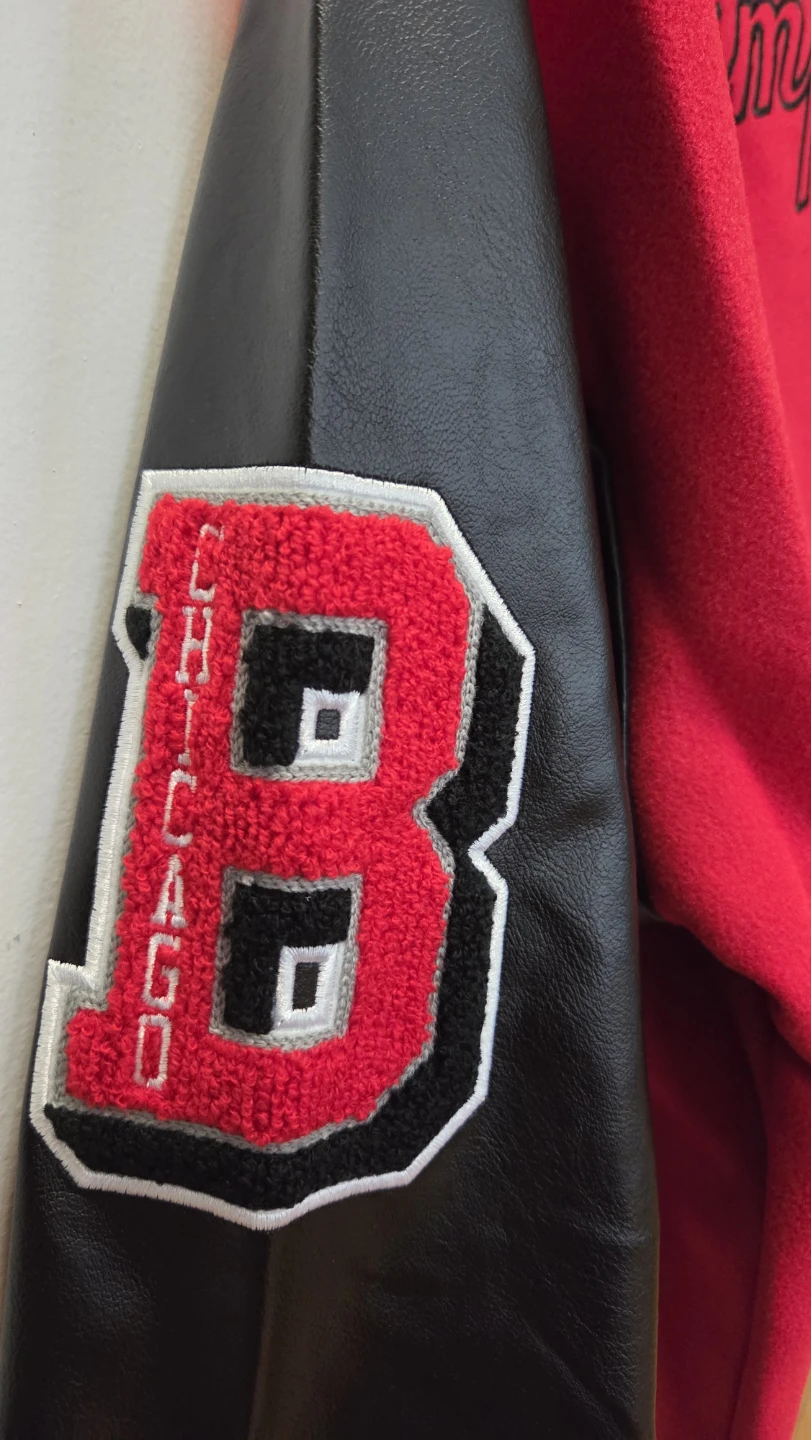 Chicago Bulls Michael Jordan #23 Varsity Letterman Jacket L *new - photo 5