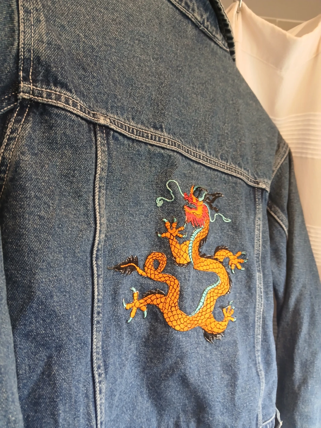 Nevada Denim Jacket with Dragon Embroidery - photo 2