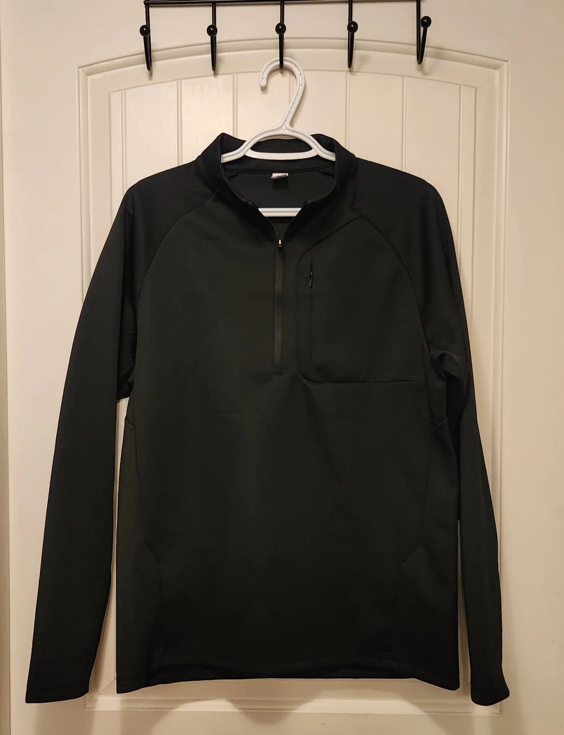 Black Long-Sleeve Quarter-Zip Pullover