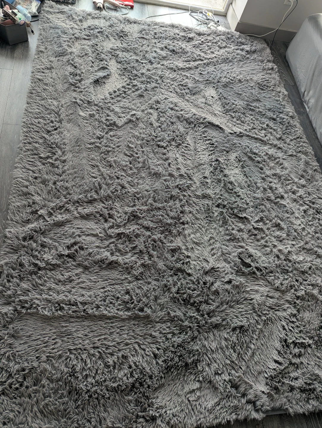 Soft Grey Shag Area Rug