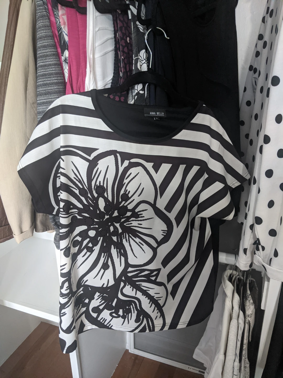 Anna Bella floral print short sleeve top