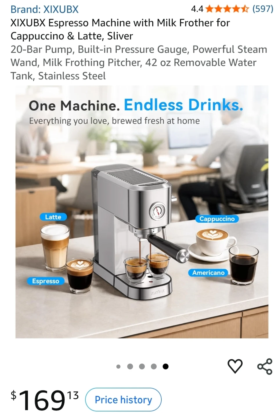 XIXUBX 20-Bar Espresso Machine - photo 3