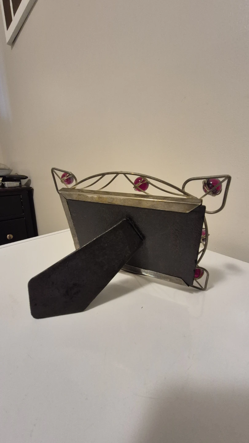 Decorative Metal Photo Frame with Red Beads - photo 2