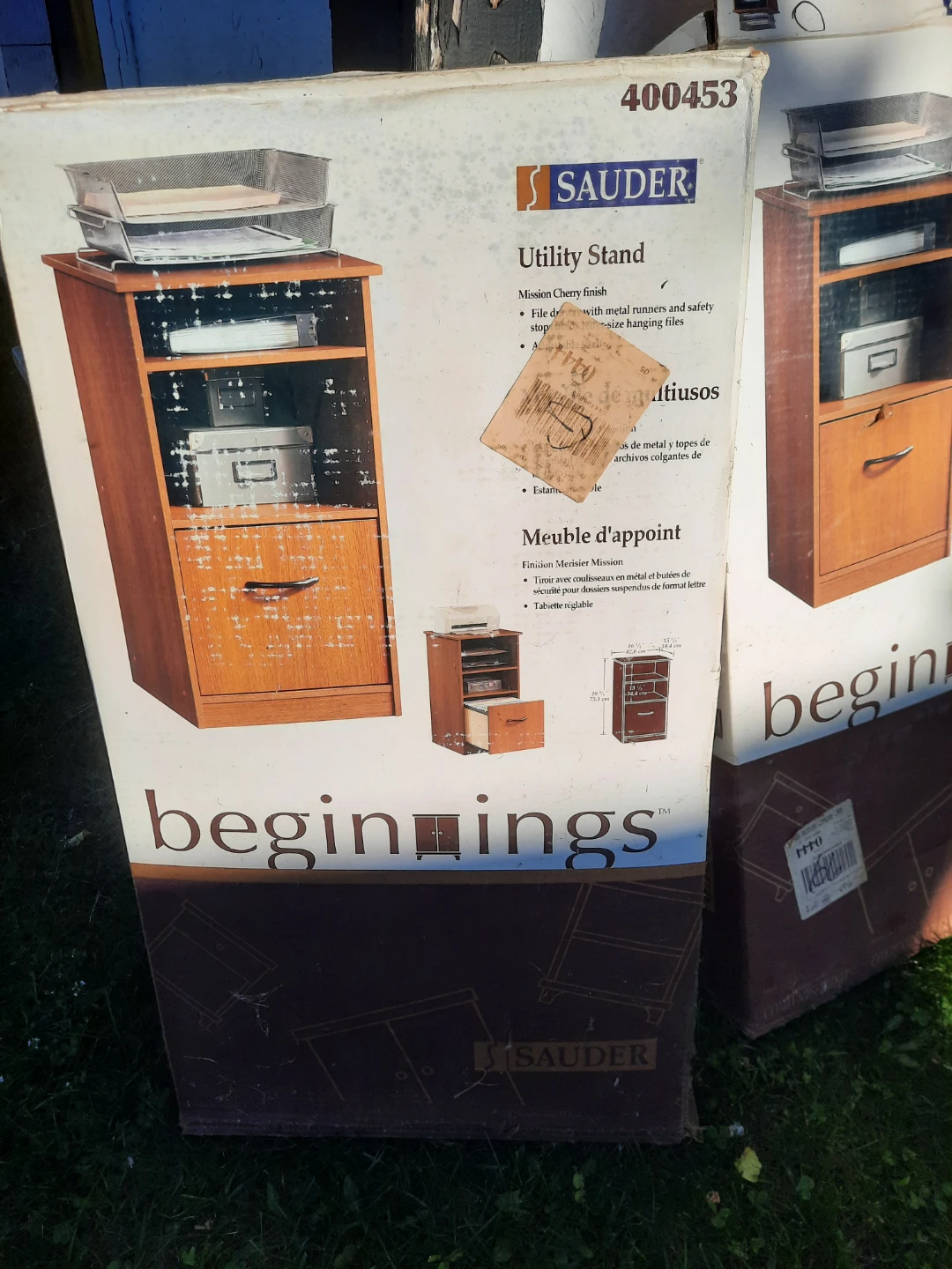 Sauder Beginnings Utility Stand, Mission Cherry