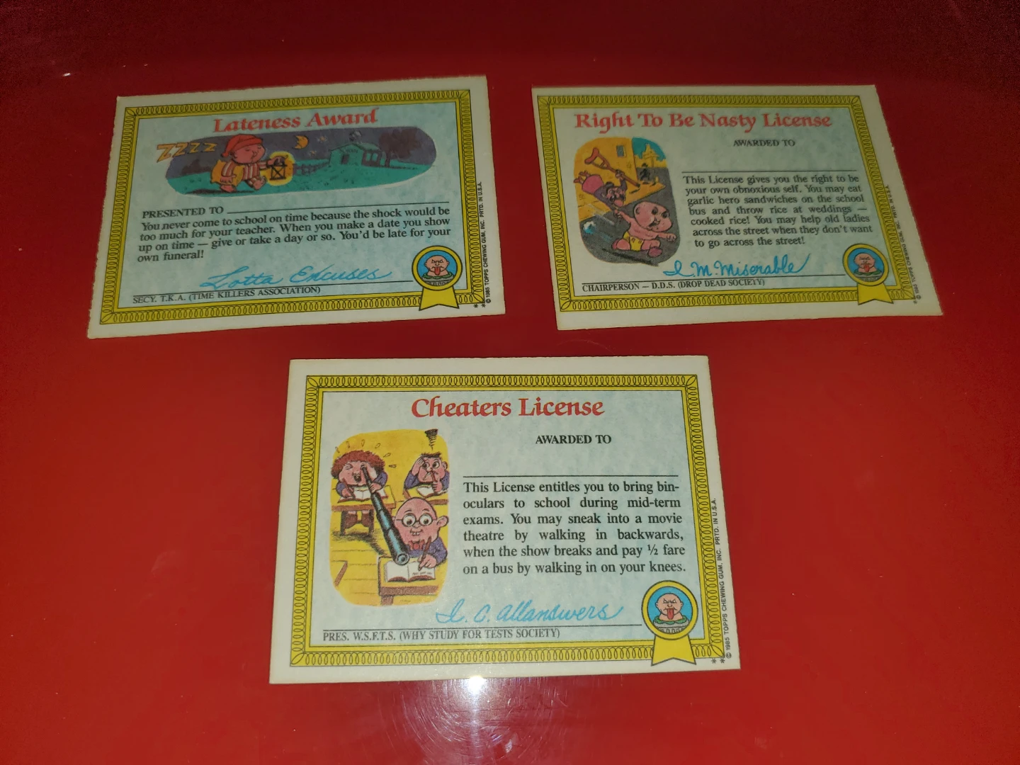 ($10 each) Vintage 1985 Garbage Pail Kids Trading Cards - photo 3