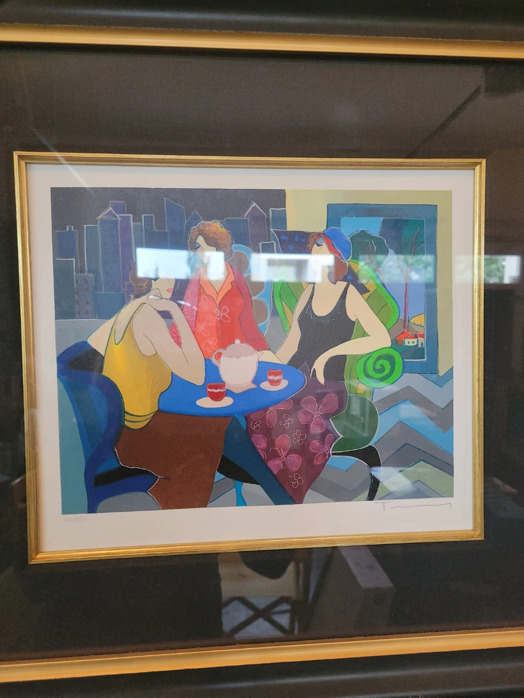 Framed Art Print - Three Women at a Cafe - photo 3