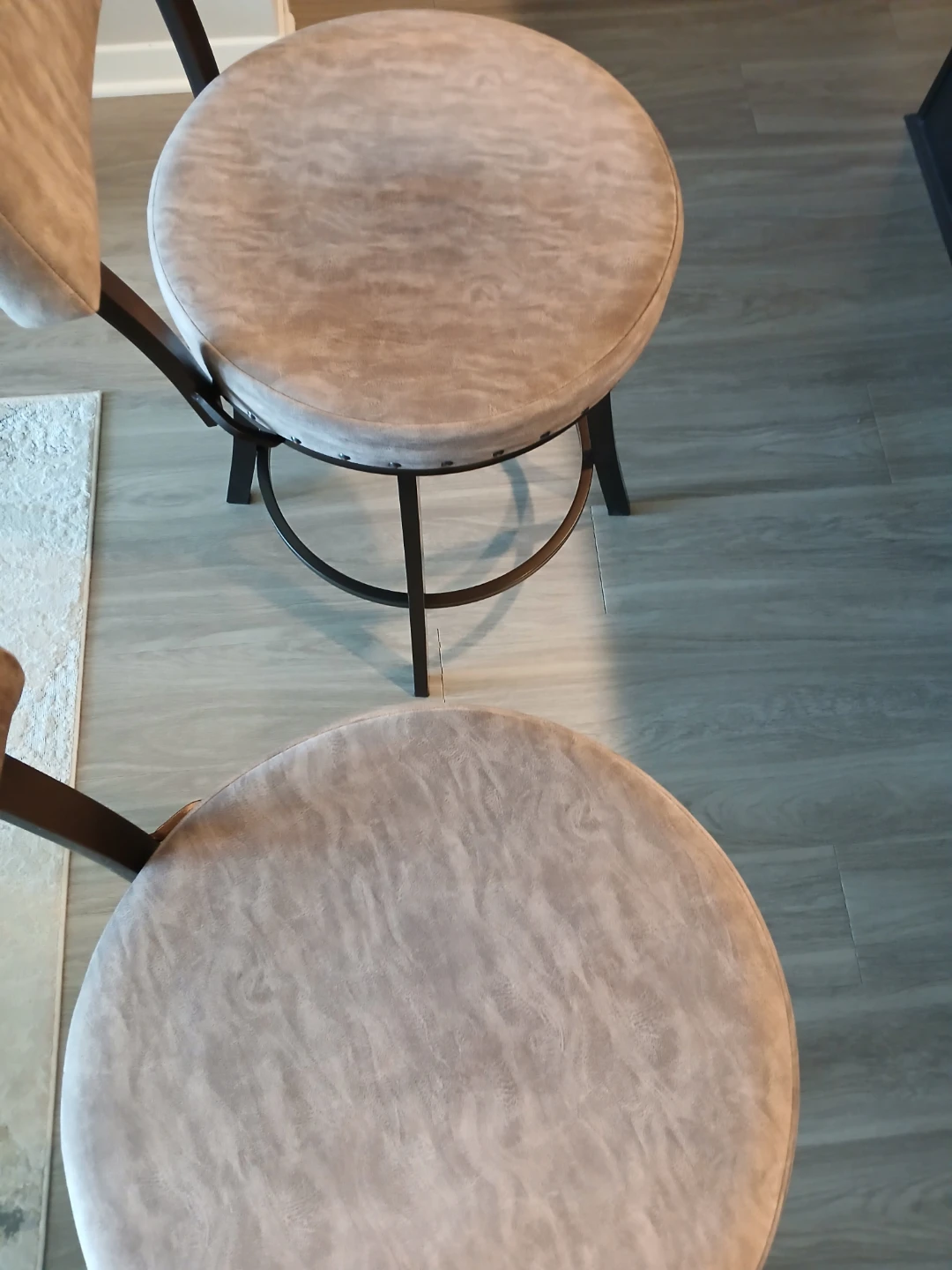 Set of Two Grey Swivel Bar Stools - photo 2