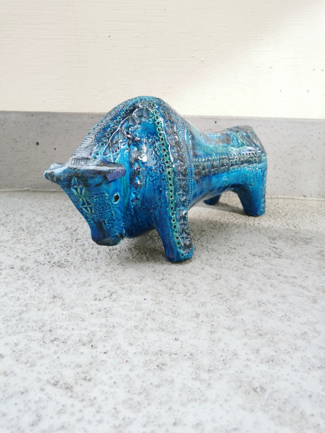 Vintage Bitossi Rimini Blu Bull Attributed to Aldo Londi 13" - photo 2