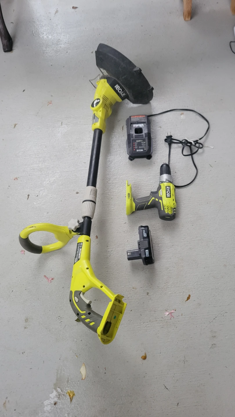 18V Ryobi Cordless Trimmer & Drill  LITHIUM-ION - photo 2