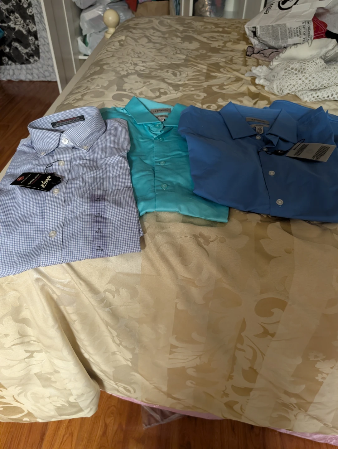 3 New Le Chateau Men's Dress Shirts