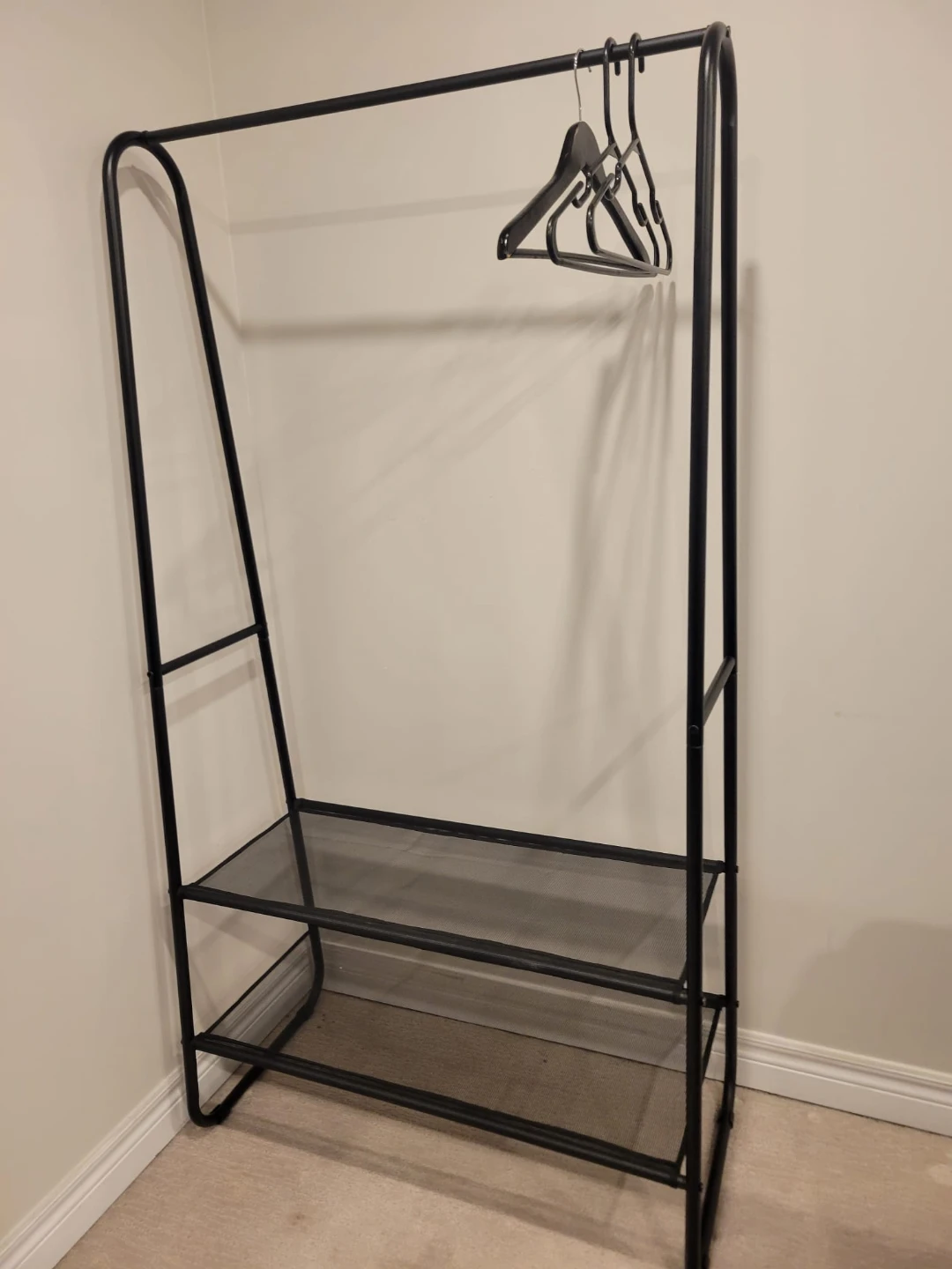 Black Garment Rack with Shelves - photo 2