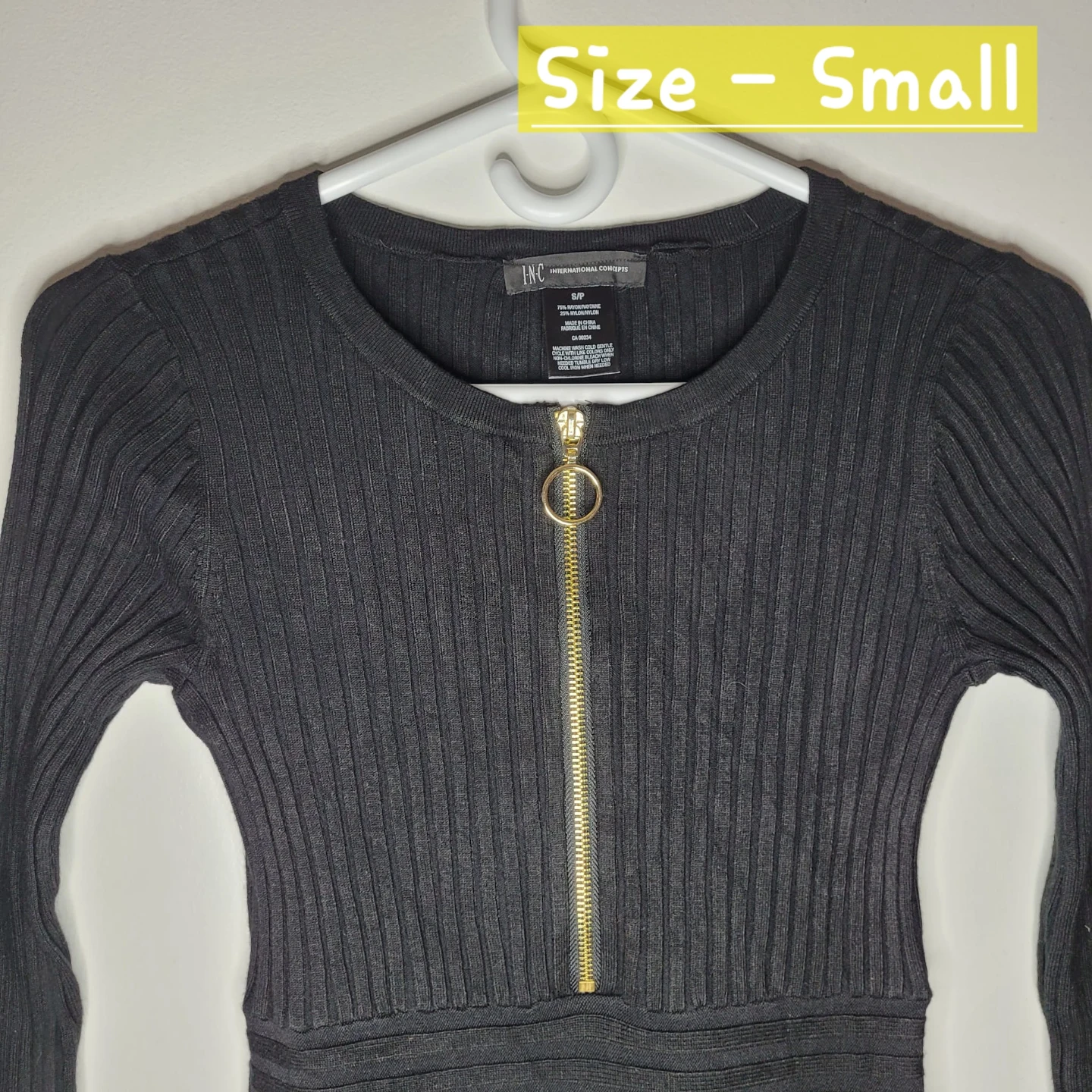 INC  Black Ribbed Dress