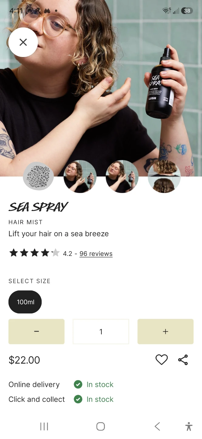 Lush Sea Spray Hair Mist 100ml