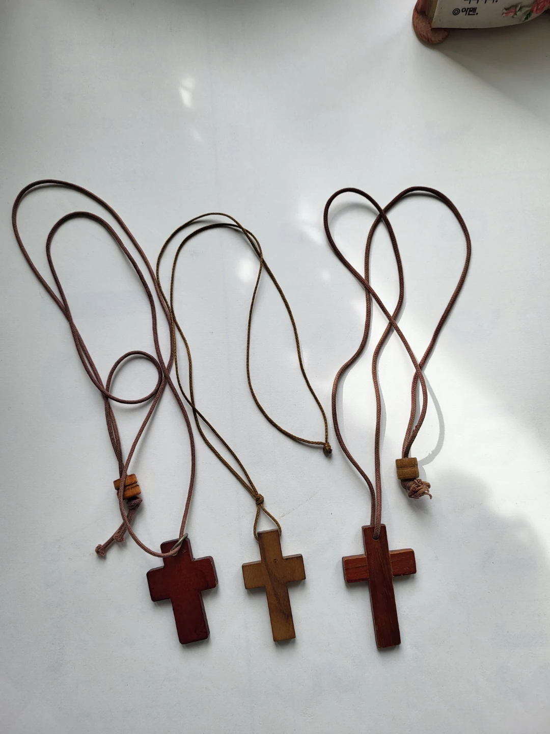 Three Wooden Cross Necklaces