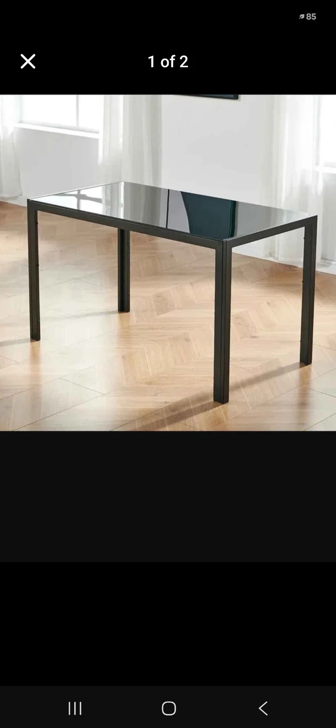 Black Glass Top Dining Table