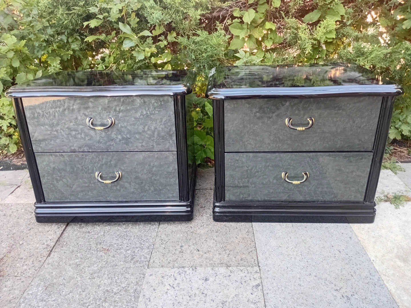 Two-Drawer Black Bedside Tables - photo 2