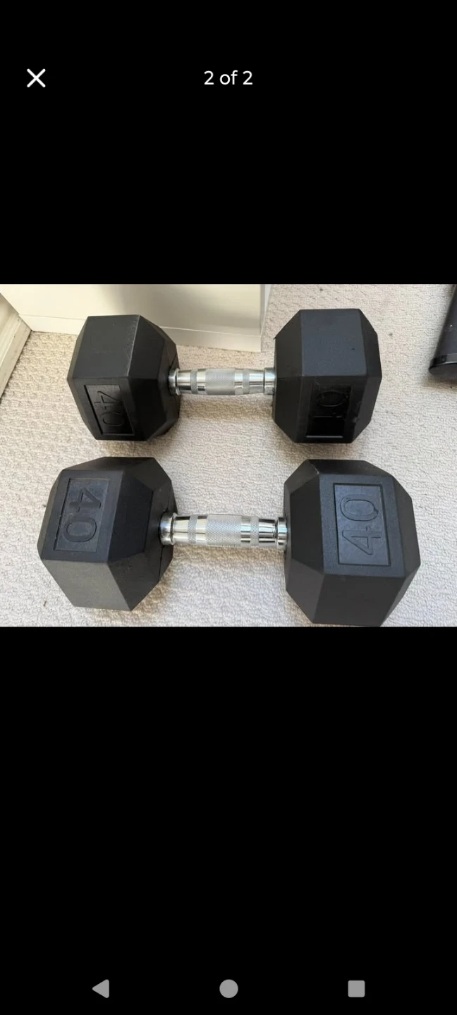 40 lb Hex Dumbbells (Pair)