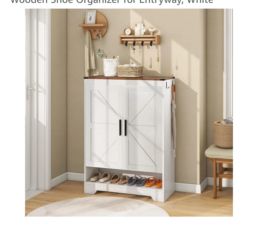 Cream White Shoe Cabinet - photo 4