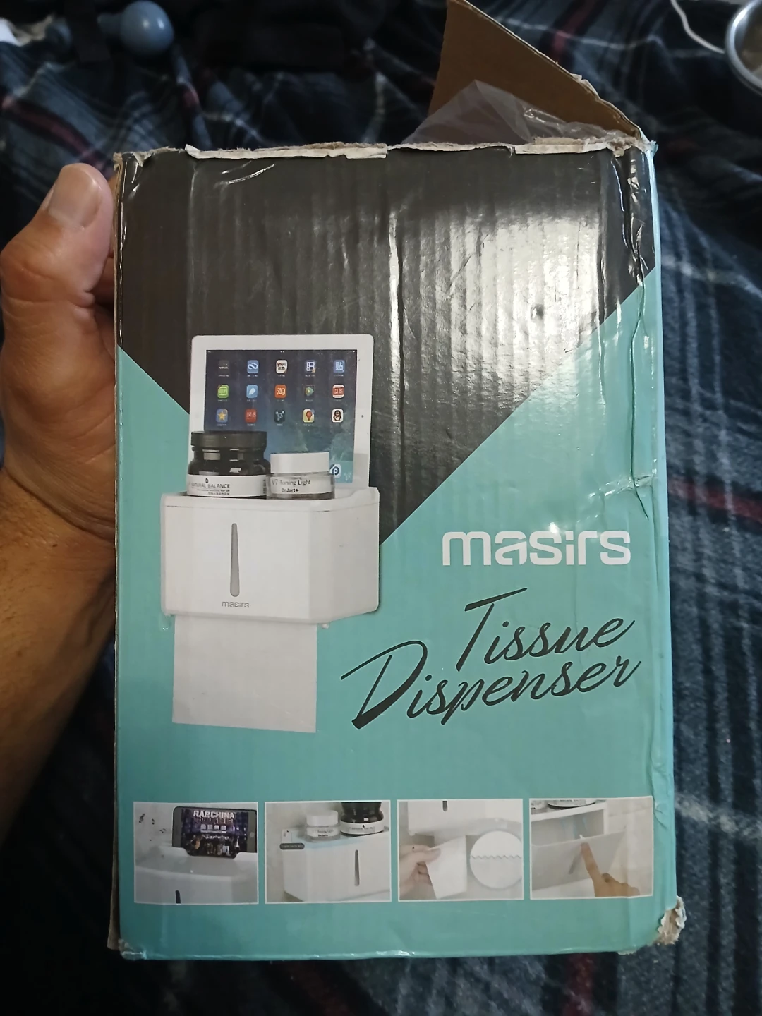 Masirs Tissue Dispenser with Phone Shelf - photo 2
