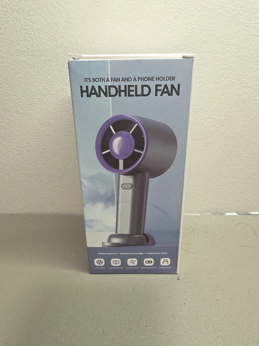 Portable Mini Handheld Fan & Phone Stand USB Rechargeable
