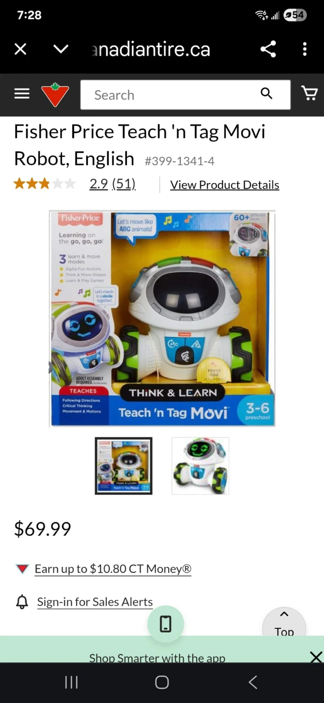 Fisher-Price Think & Learn Teach 'n Tag Movi Robot