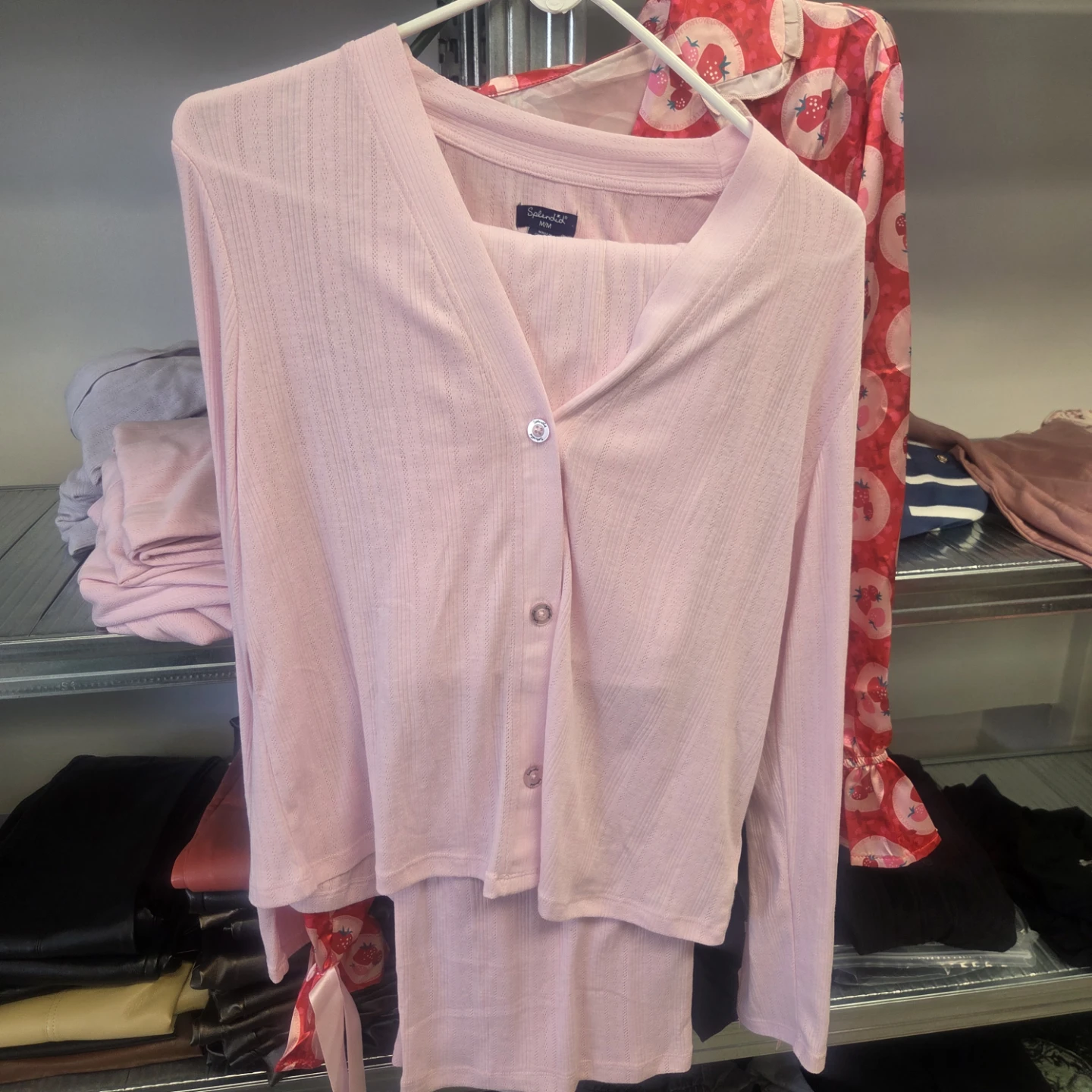 Splendid Pink Ribbed Cardigan