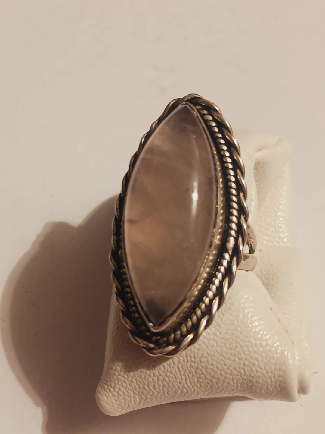 Sterling Silver 925 Marquise Cut Stone Statement Ring - photo 2