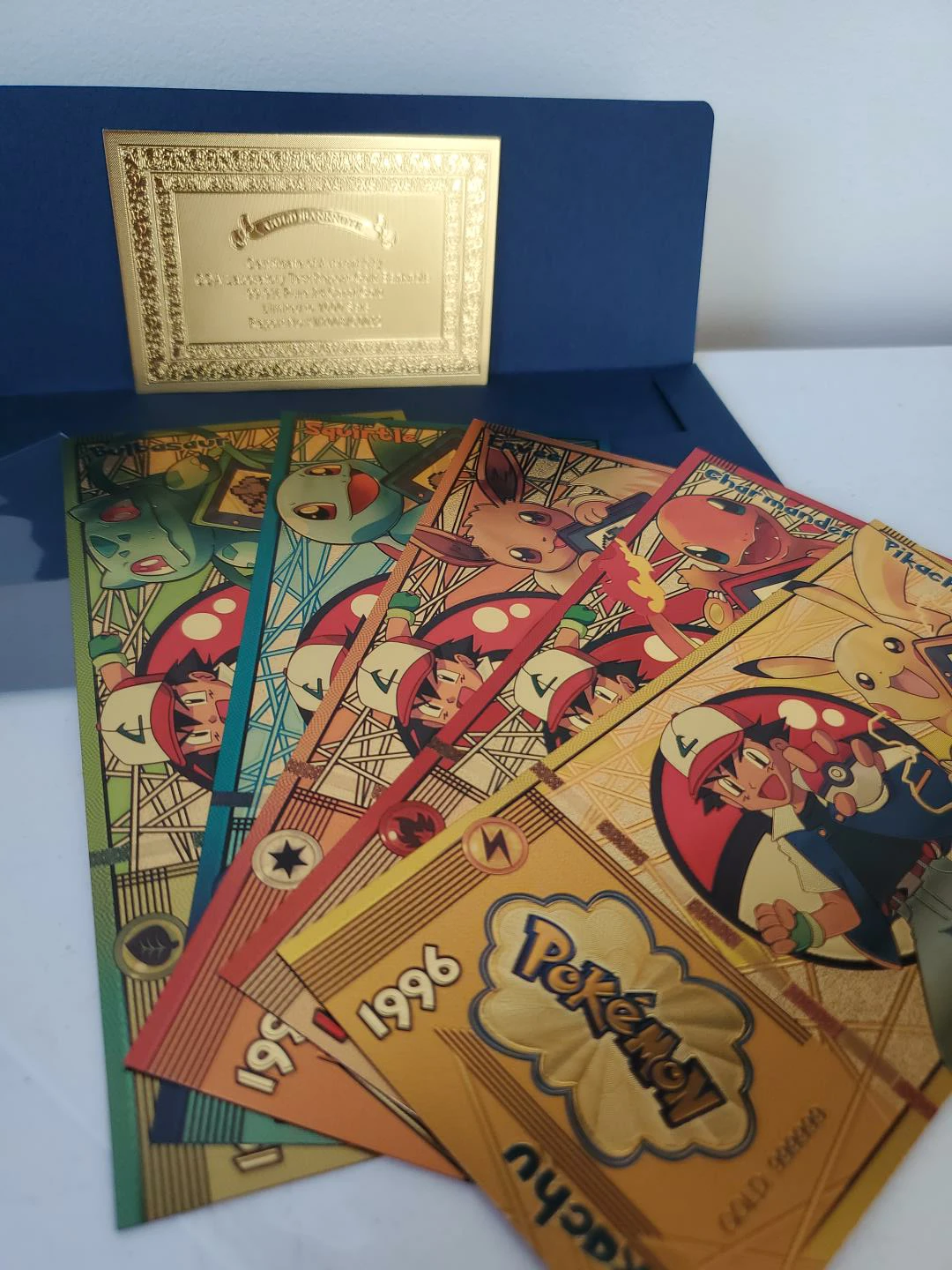 Pokémon 24k Gold Foil Collectible Set – 5 Piece Display Set